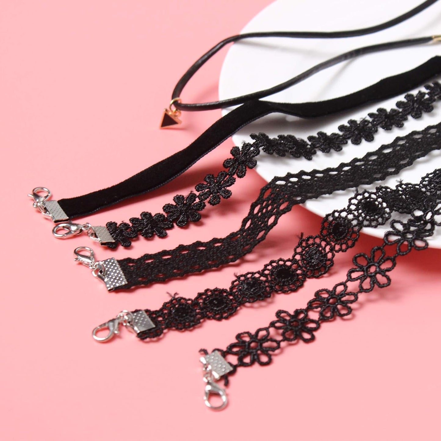 Manufacturer  Maxforever 6 PCS Necklaces Black Velvet Choker Set Classic Gothic Tattoo Lace Chokers  necklace