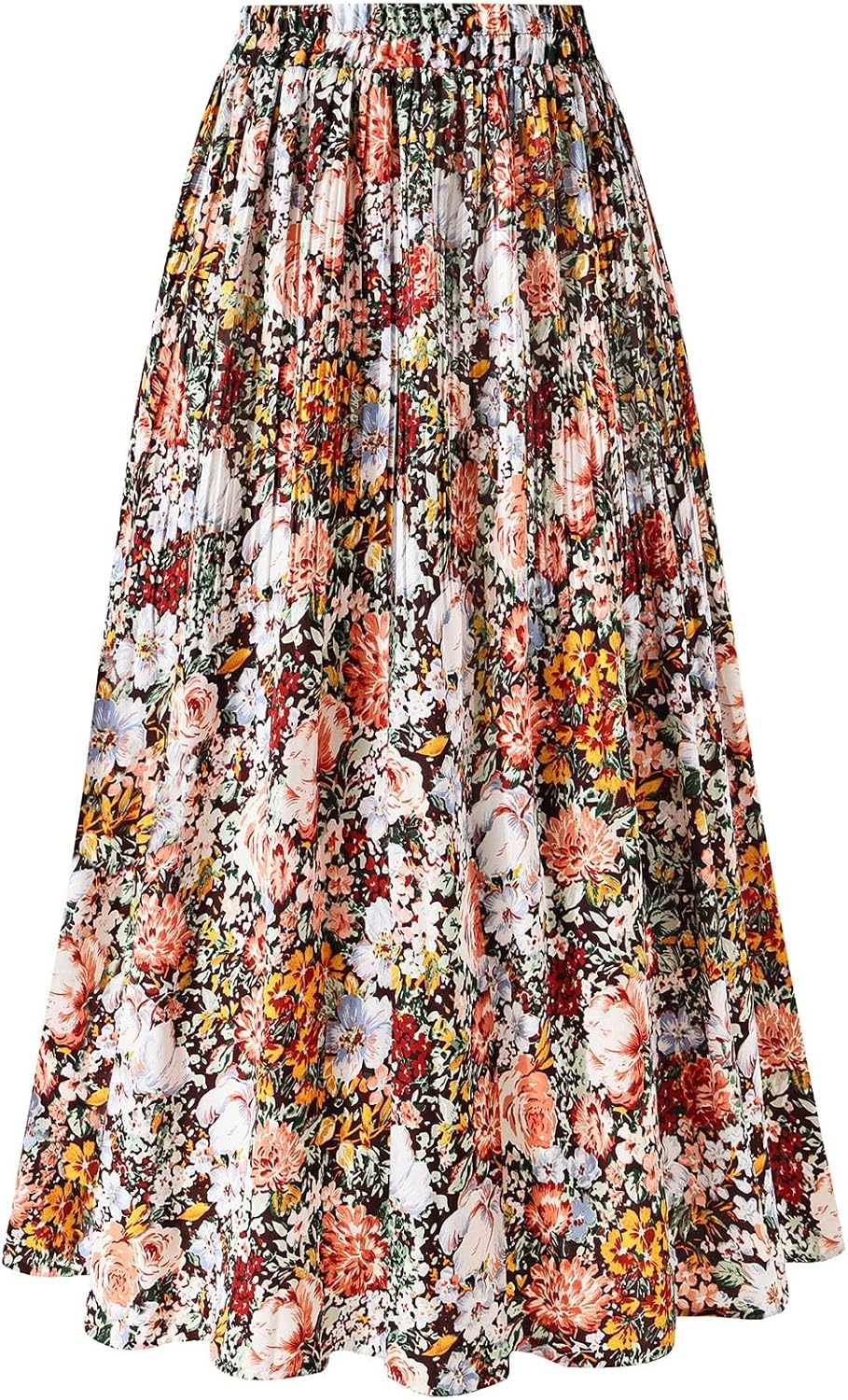 Manufacturer  Basoteeuo Womens Skirt Leopard Print Midi Long Shirring Pleated Skirts High Waisted A Line Skirts