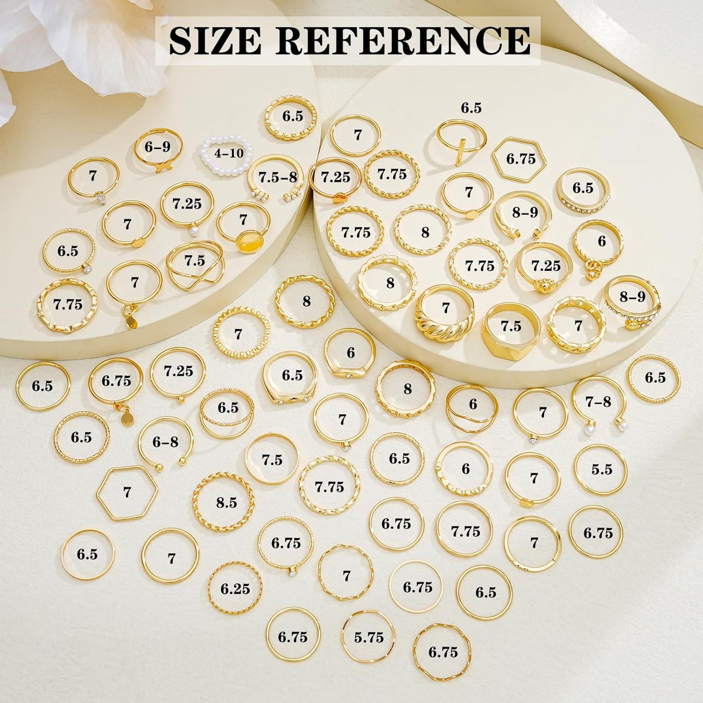 Manufacturer  YEEZII 68 Pcs Gold Knuckle Rings Set for Women, Stackable Boho Joint Finger Midi Rings Silver Hollow Carved Crystal Stacking Ring Pack for Gift   rings