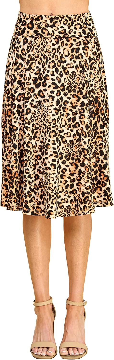 Manufacturer  Lock and Love Women's Solid Ombre Lightweight Flare Midi Pull On Closure Skirts S-XXXL Plus Size