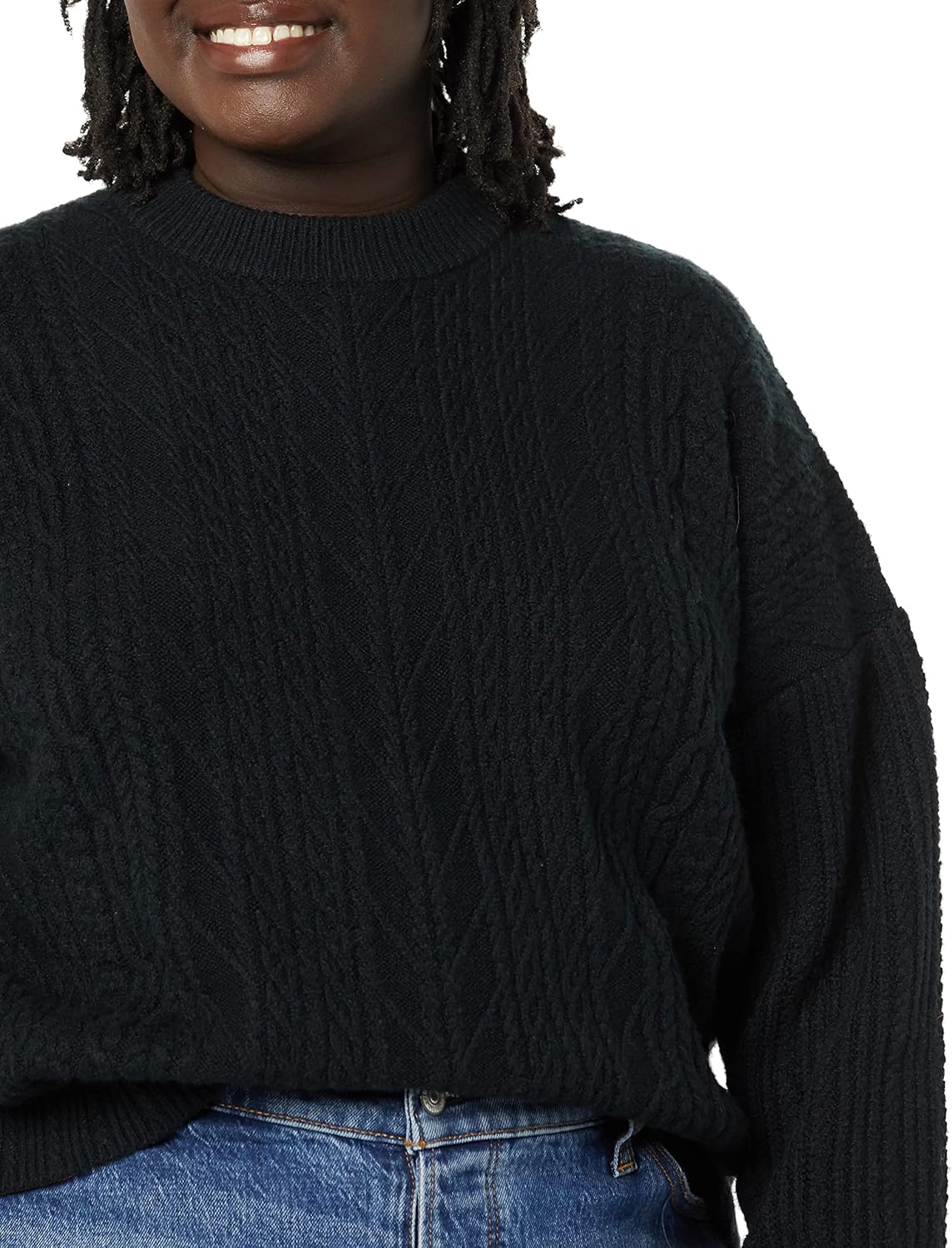 Manufacturer  Amazon Essentials Women's Soft-Touch Modern Cable Crewneck Sweater (Available in Plus Size)   sweaters