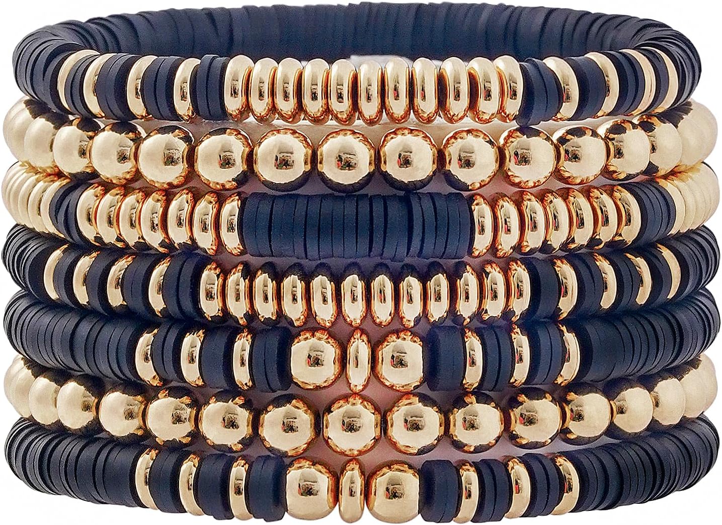 Manufacturer  GOOJIDS Surfer Heishi Clay Bead Bracelets for Women Bohemian Stackable Gold Beaded Stretch Bracelets Elastic Layering Friendship Bracelets Set Boho Jewelry  bracelets