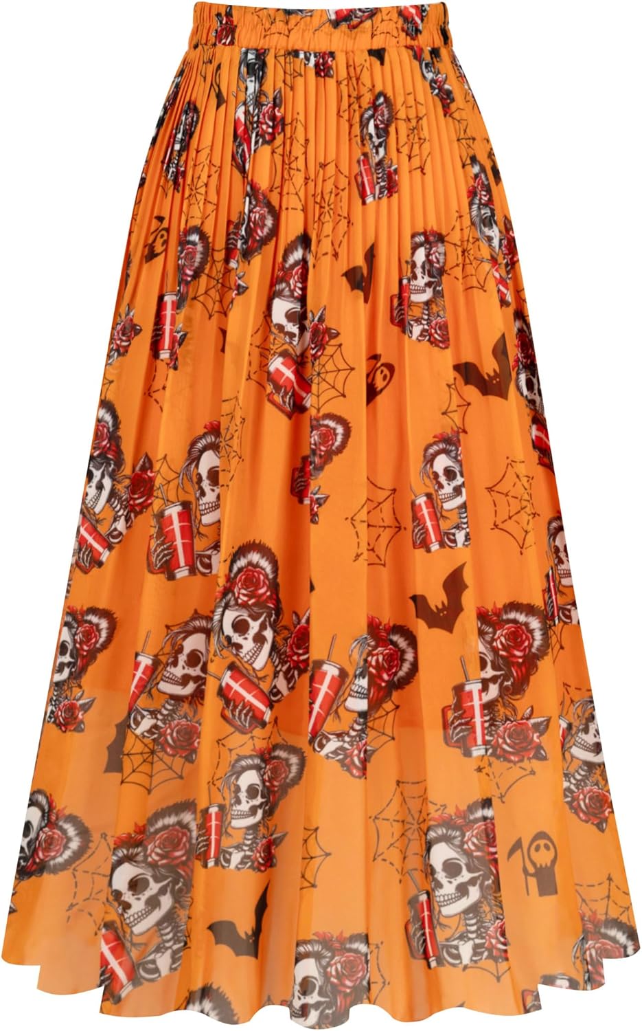 Manufacturer  Kingfancy Women's Pleated Skirt Chiffon Elastic Waist A-Line Midi Length Skirt skirts