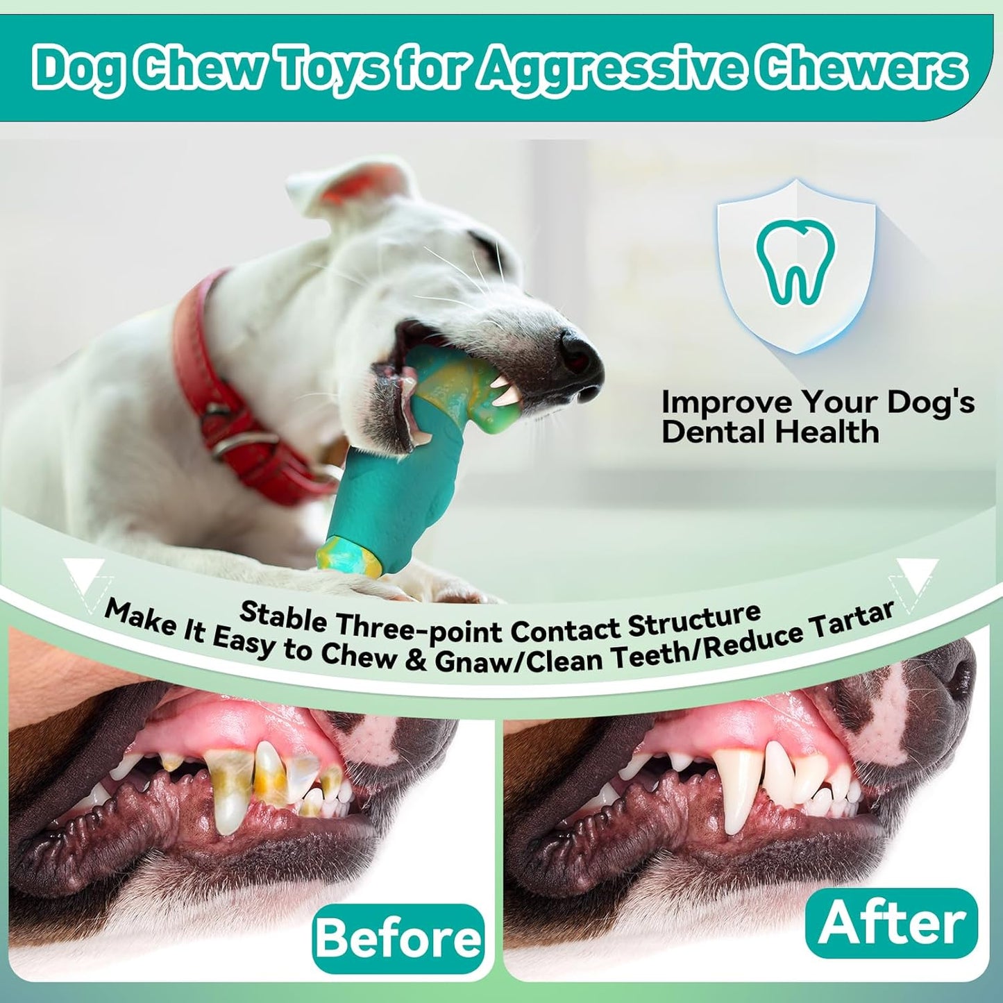 Manufacturer   Dog Toys for Aggressive Chewers, Interactive Dog Chew Toys for Large Dogs, Squeaky Chew Toys to Keep Them Busy, Tough Toys for Medium/Large Breed (Green)    Dog toy