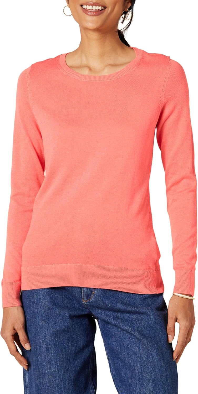 Manufacturer  Essentials Women's Long-Sleeve Lightweight Crewneck Sweater (Available in Plus Size)   sweaters