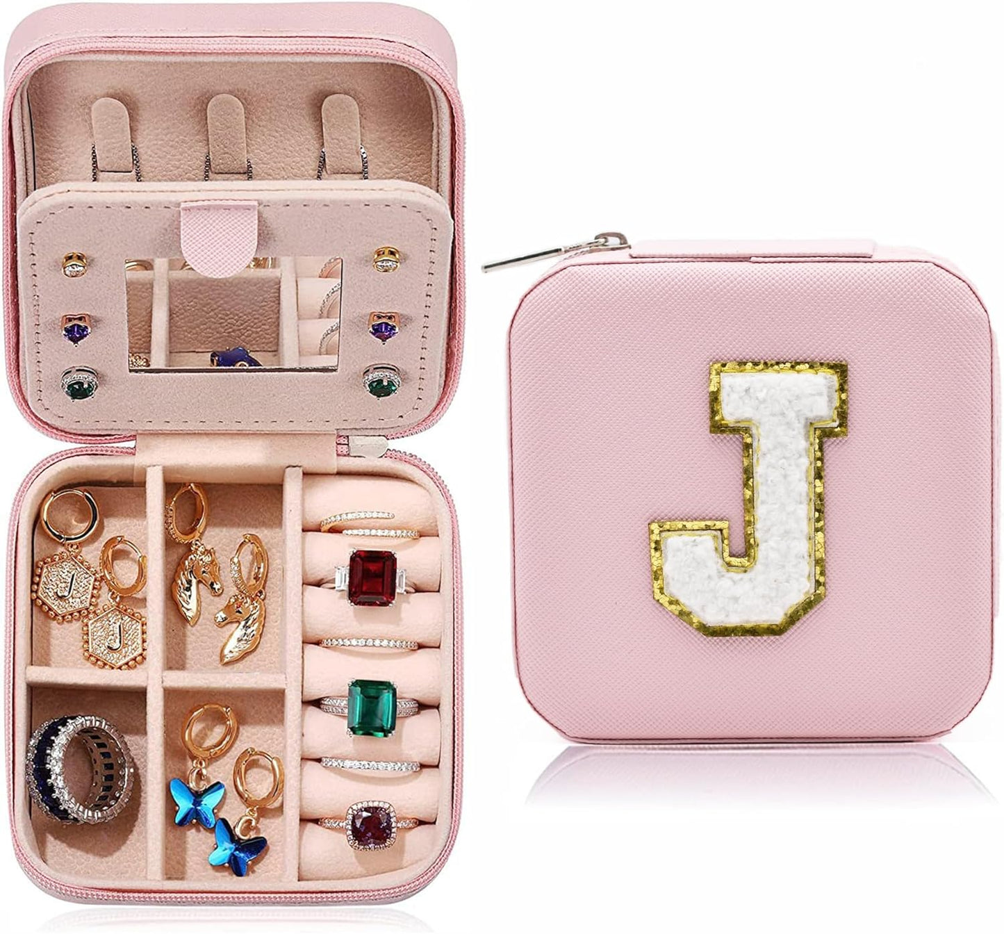 Manufacturer  Mini Jewelry Travel Case, PU Leather Travel Jewelry Organizer Box, Small Portable Portable Jewellery Storage Holder for Womens Rings Earrings Necklaces Bracelets (Blue)   rings