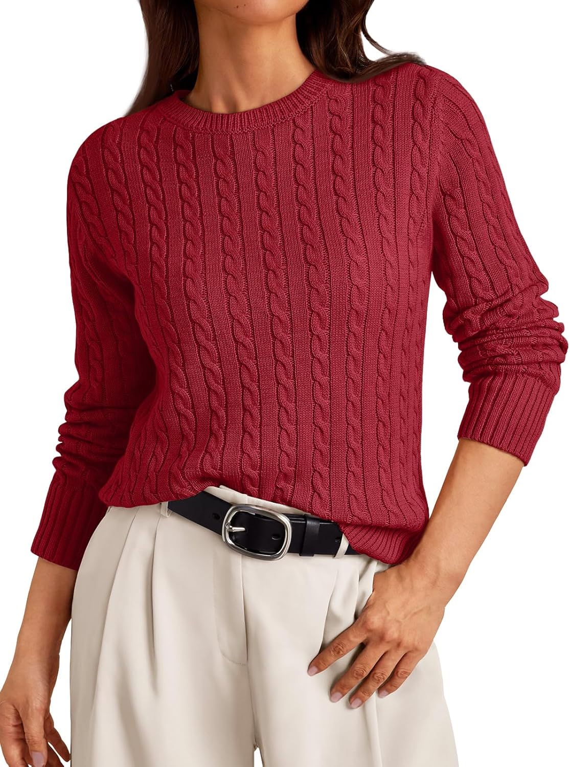 Manufacturer  LILLUSORY Womens Lightweight Cable Knit Soft Business Casual Trendy Classic Pullover Sweaters Fall Outfits  sweaters