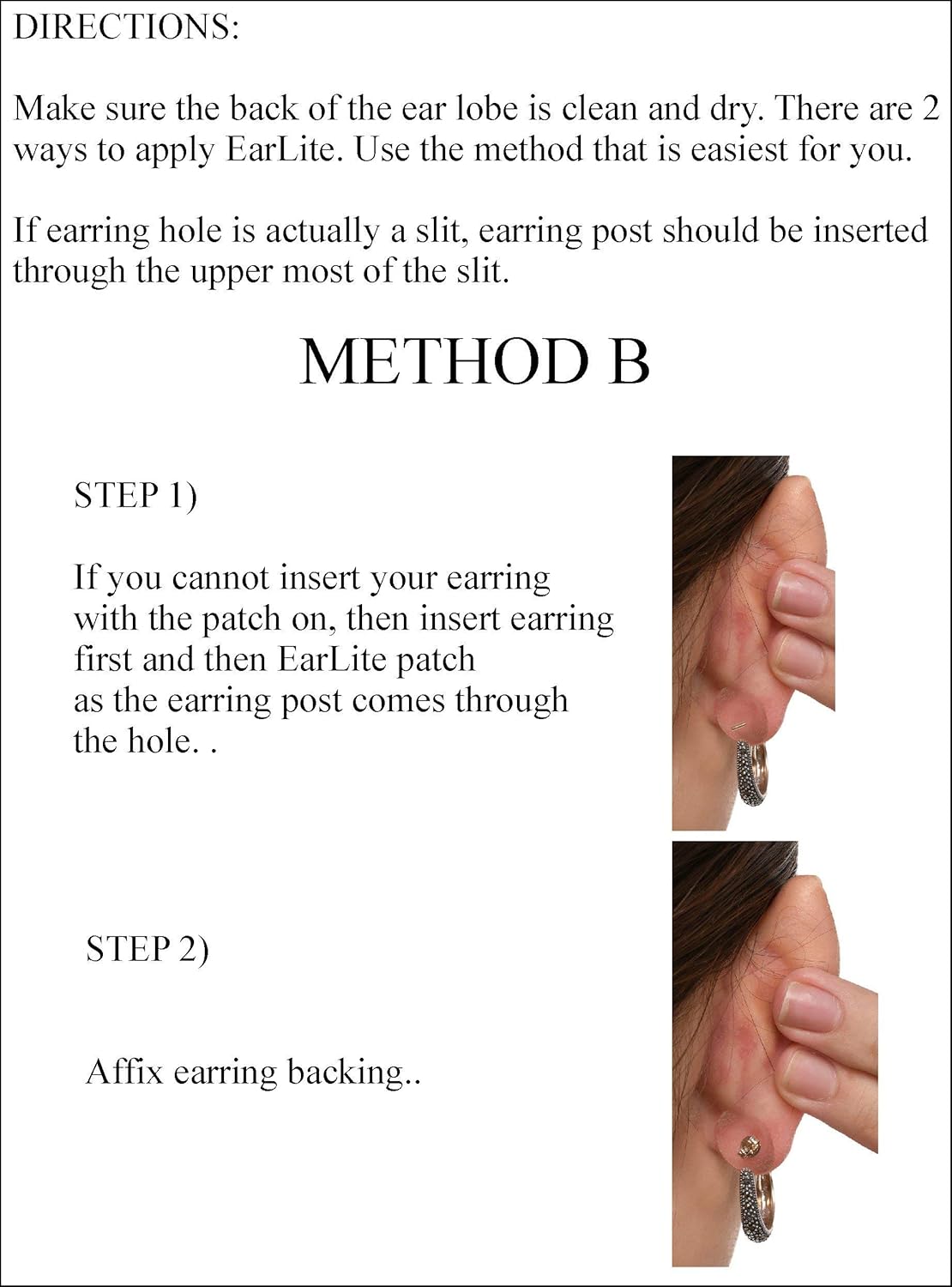 Manufacturer  EarLite 240 (60 Ea X 4 Packs) Invisible Earring Ear Support Waterproof Patches in ZipLock Pouch - Made in USA  earring