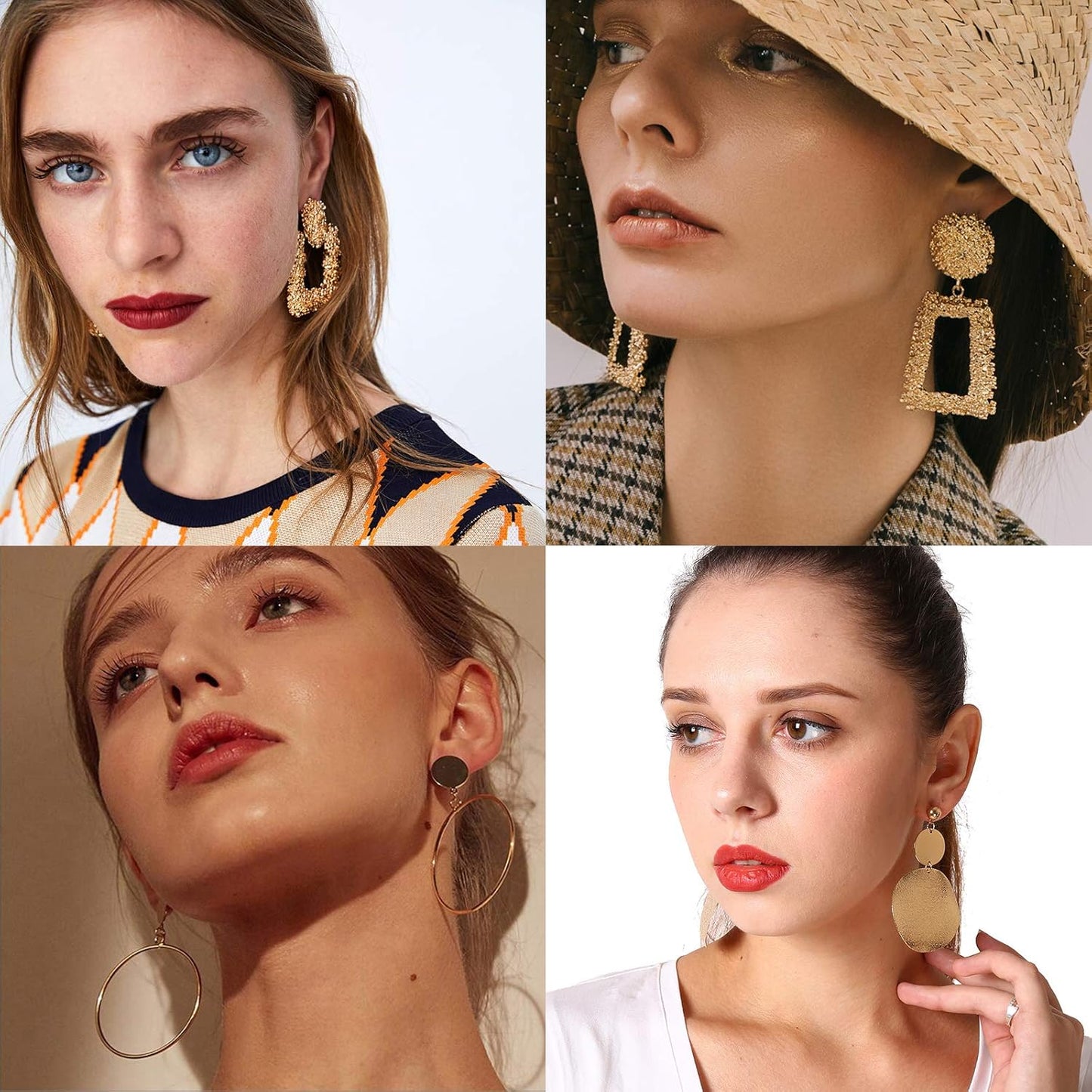 Manufacturer  13 Pairs Statement Drop Dangle Earrings, Gold Plated Stud Earrings for Women & Fashion Big Geometric Earrings, Hanging Earring Set Jewelry Gifts  earring
