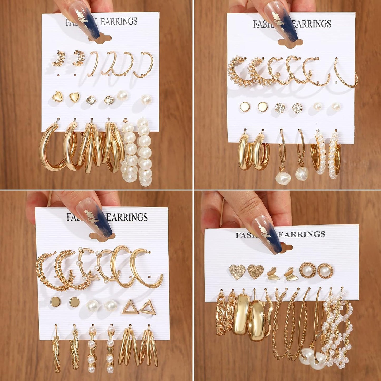 Manufacturer  FAXHION 36 Pairs Gold Earrings Set for Women, Fashion Pearl Chain Link Stud Drop Dangle Earrings Multipack Hoop Earring Packs, Hypoallergenic Earrings for Birthday Party Jewelry  earring
