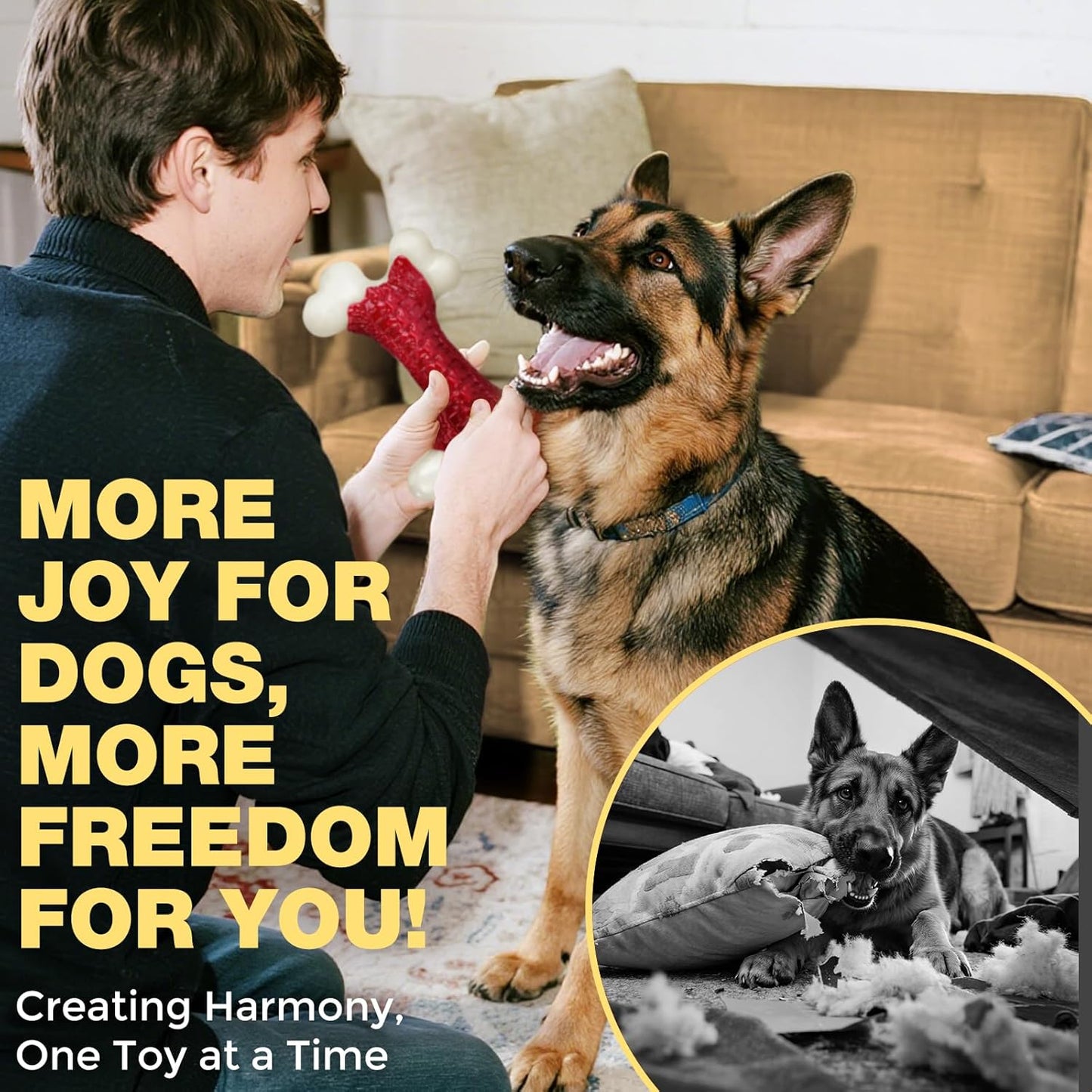 Manufacturer   Tough Dog Toys, Toys for Aggressive Chewers Large Breed, Chew Dogs, Bone Toy Nylon Dogs Almost Indestructible    Dog toy