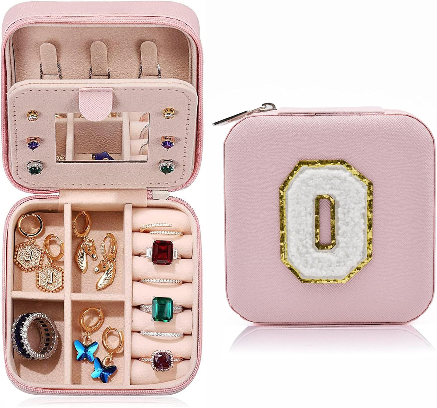 Manufacturer  Mini Jewelry Travel Case, PU Leather Travel Jewelry Organizer Box, Small Portable Portable Jewellery Storage Holder for Womens Rings Earrings Necklaces Bracelets (Blue)   rings