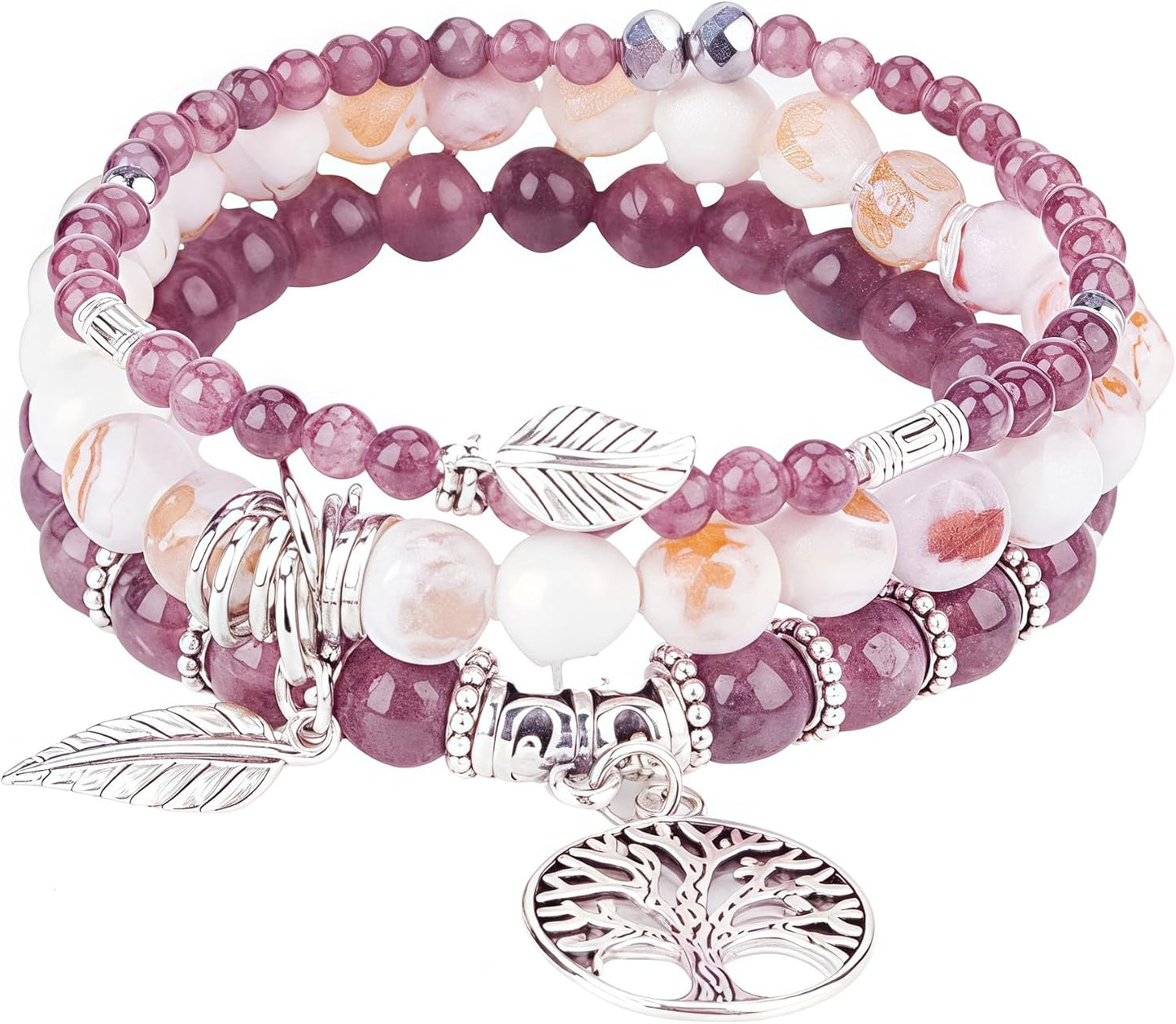 Manufacturer  Jardme Healing Crystal Bracelets for Women, 8mm Beaded Natural Stone Stretch Chakra Bracelets Tree of Life Bracelet Jewelry Gifts for Women  bracelets