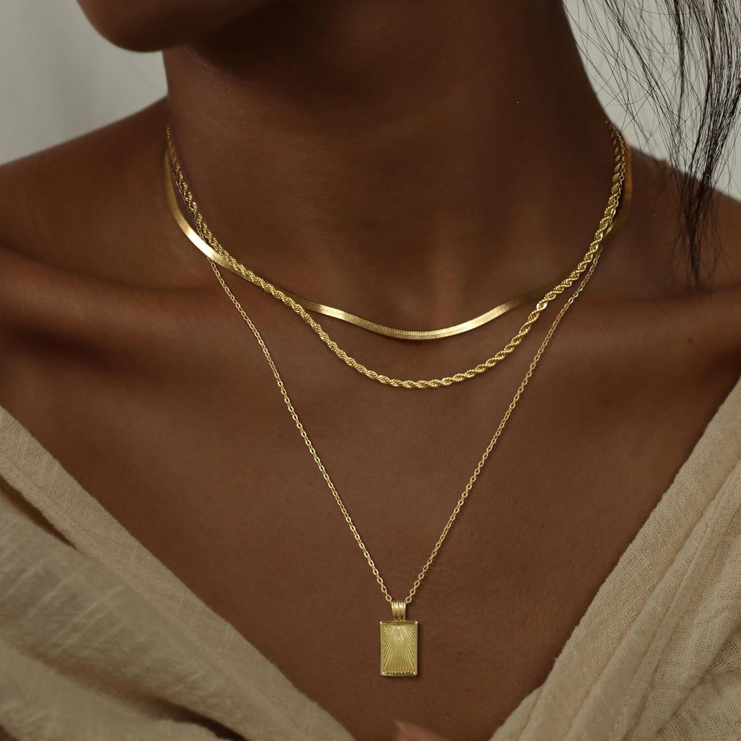 Manufacturer  Layered Gold Silver Necklaces for Women, Stackable Stack 14K Real Gold Plated Silver Chain Necklace Diamond Circle CZ Layering Pendant Necklaces Trendy Gold Jewelry Set Gifts  Necklace
