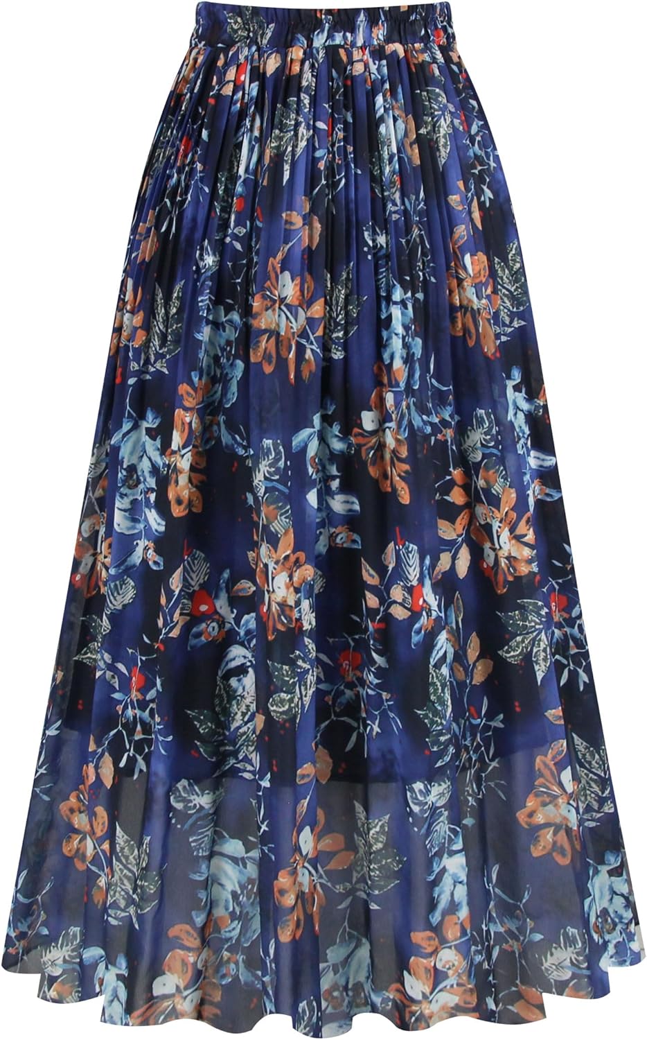 Manufacturer  Kingfancy Women's Pleated Skirt Chiffon Elastic Waist A-Line Midi Length Skirt skirts