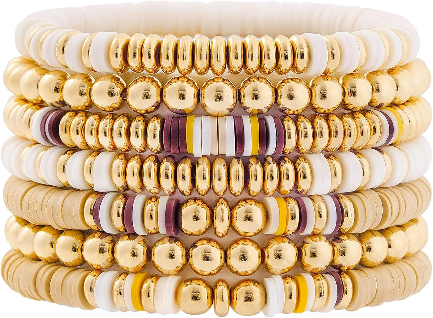Manufacturer  GOOJIDS Surfer Heishi Clay Bead Bracelets for Women Bohemian Stackable Gold Beaded Stretch Bracelets Elastic Layering Friendship Bracelets Set Boho Jewelry  bracelets