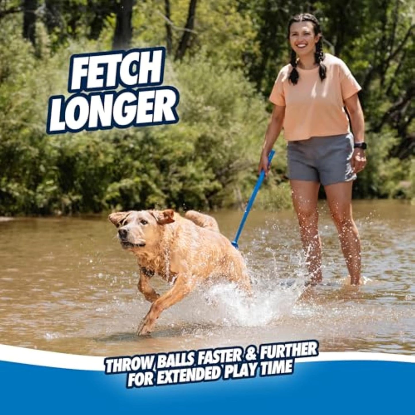 Manufacturer   Chuckit! Dog Ball Launcher - Sport 12" with Medium (2.5"), Dog Fetch Ball Thrower, For Dogs 20-60 Pounds, Made in USA    Dog toy