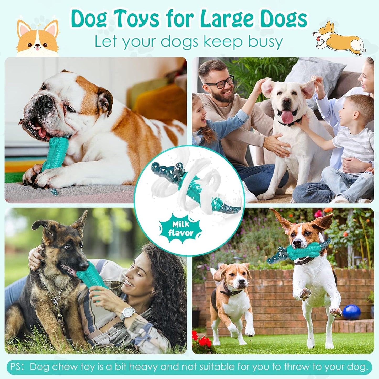 Manufacturer   Dog Toys for Aggresive Chewers - Tough,Indestructible Dog Toys for Large, Medium,Small Breed to Keep Them Busy    Dog toy