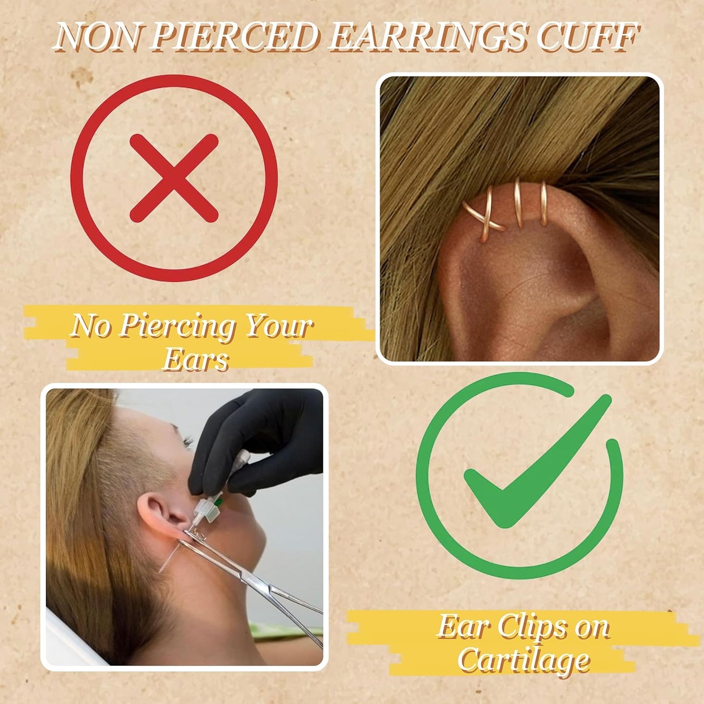 Manufacturer  Ear Cuffs Non Piercing Ear Cuff Earrings for Women Trendy Clip on Cartilage Earring Stacks Non Pierced Fake Earrings Jewelry Birthday Christmas Gifts Stocking Stuffers  earring