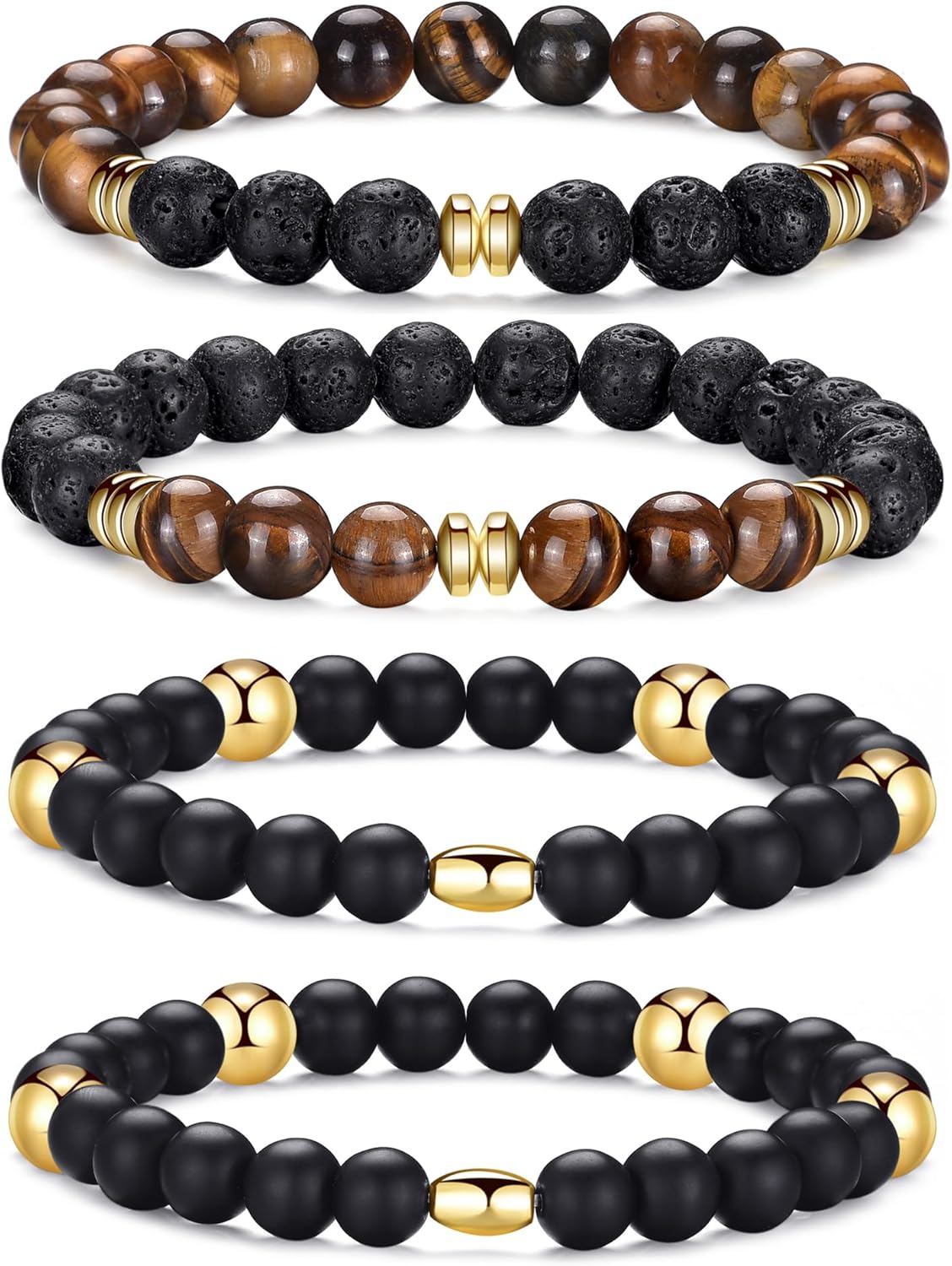 Manufacturer  RANKEEF Tiger Eye Bracelet For Men 8MM Natural Stone Stretch Adjustable Black Crystal Beaded Bracelet for Men Women Gifts  bracelets