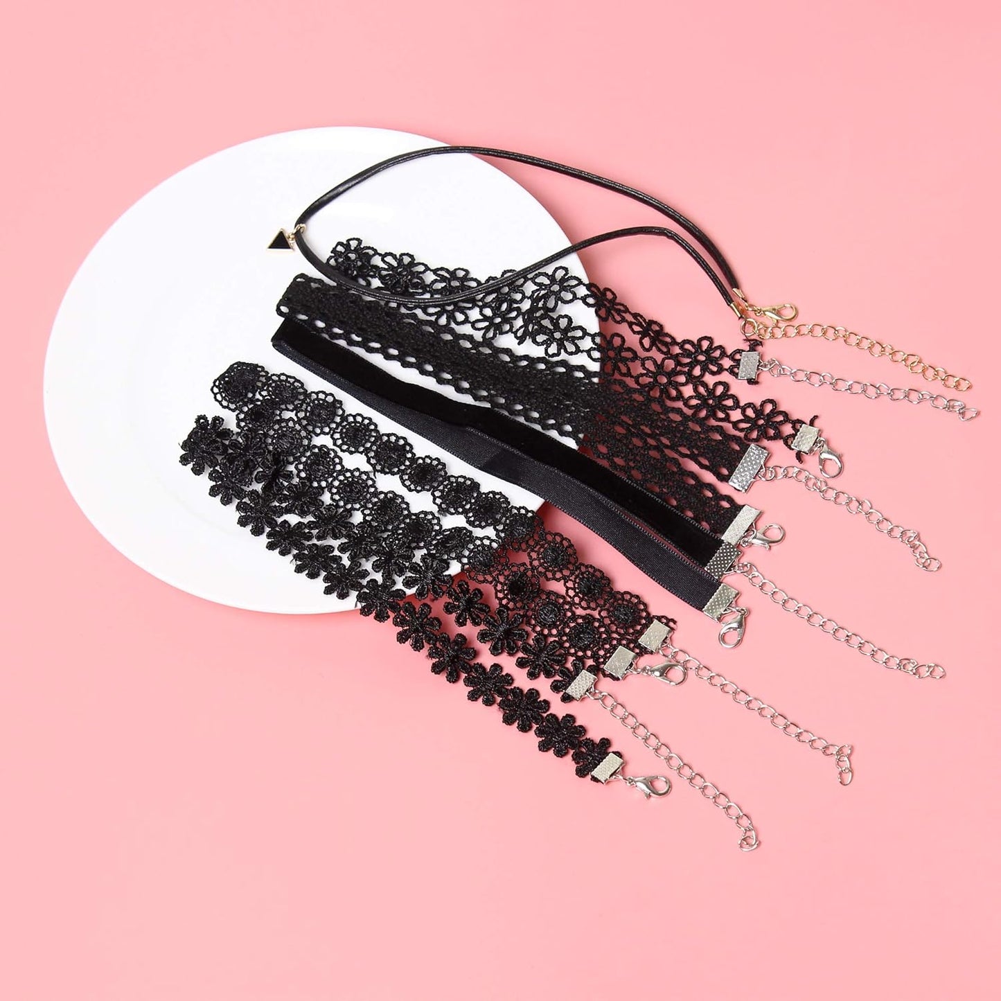 Manufacturer  Maxforever 6 PCS Necklaces Black Velvet Choker Set Classic Gothic Tattoo Lace Chokers  necklace