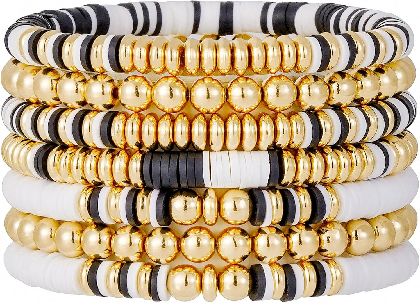 Manufacturer  GOOJIDS Surfer Heishi Clay Bead Bracelets for Women Bohemian Stackable Gold Beaded Stretch Bracelets Elastic Layering Friendship Bracelets Set Boho Jewelry  bracelets