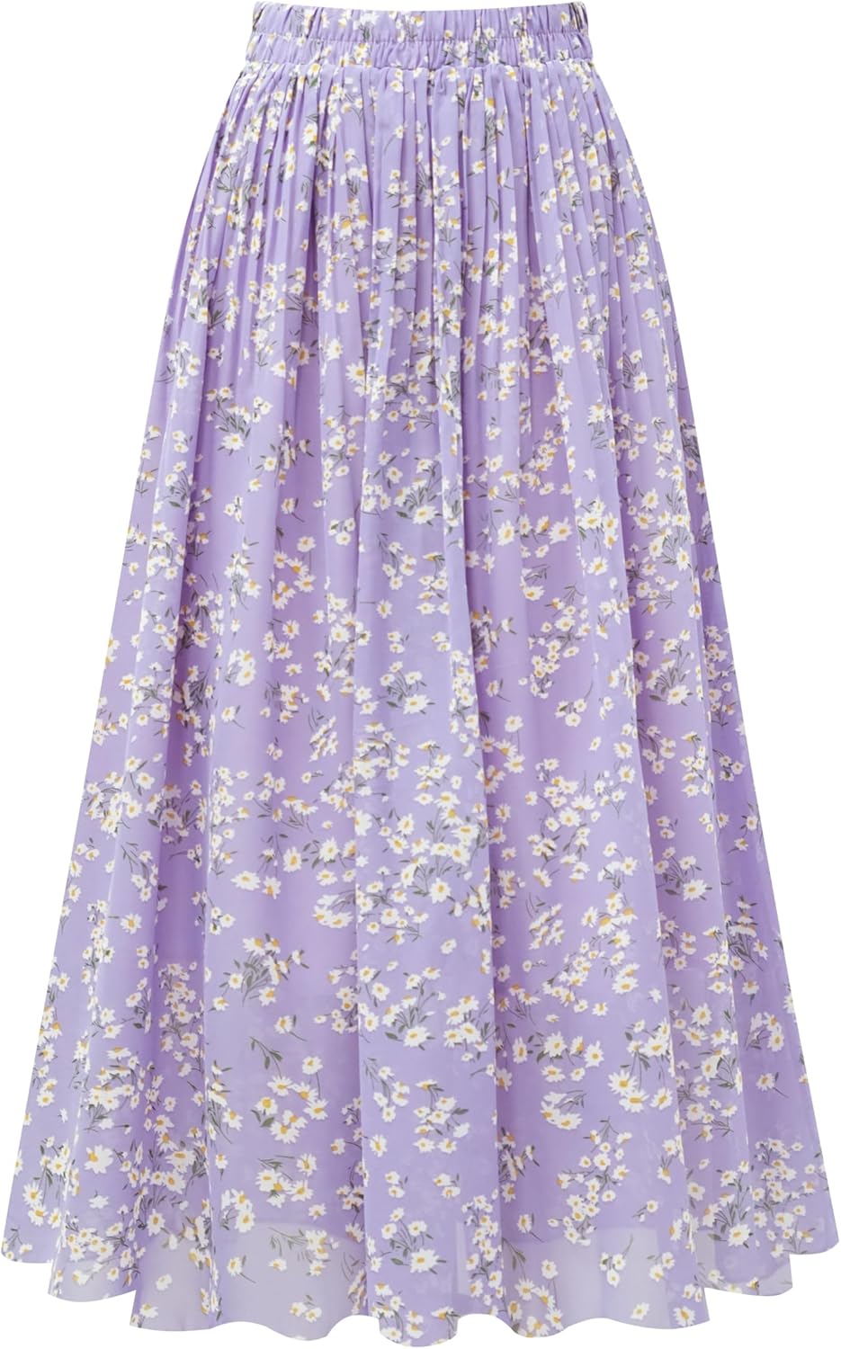 Manufacturer  Kingfancy Women's Pleated Skirt Chiffon Elastic Waist A-Line Midi Length Skirt skirts