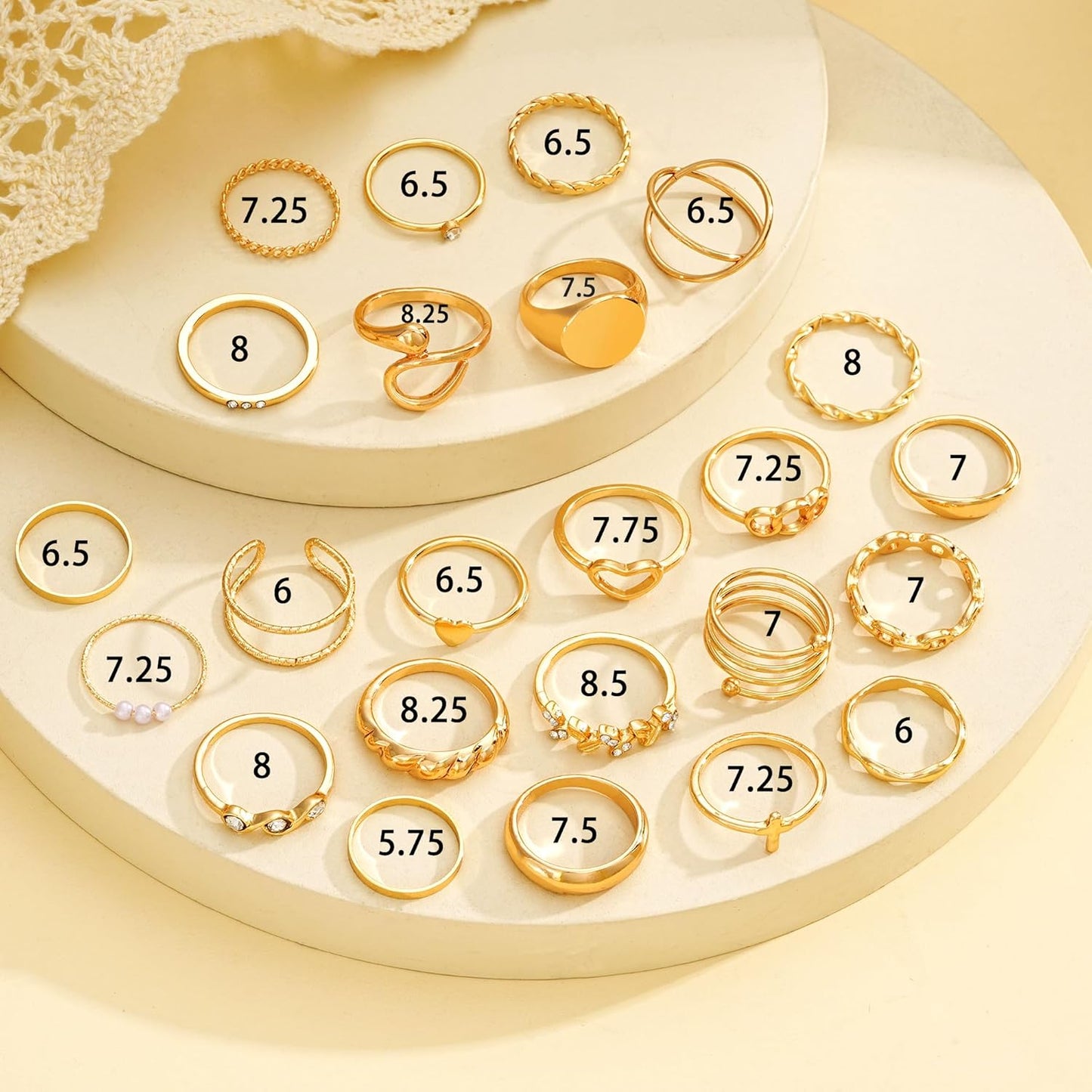 Manufacturer  FAXHION 60 Pcs Gold Stackable Rings for Women, Knuckle Rings Chunky Gold Ring Set Dainty Stacking Cute Rings, Multiple Sizes Cute Jewelry Set Gift   rings