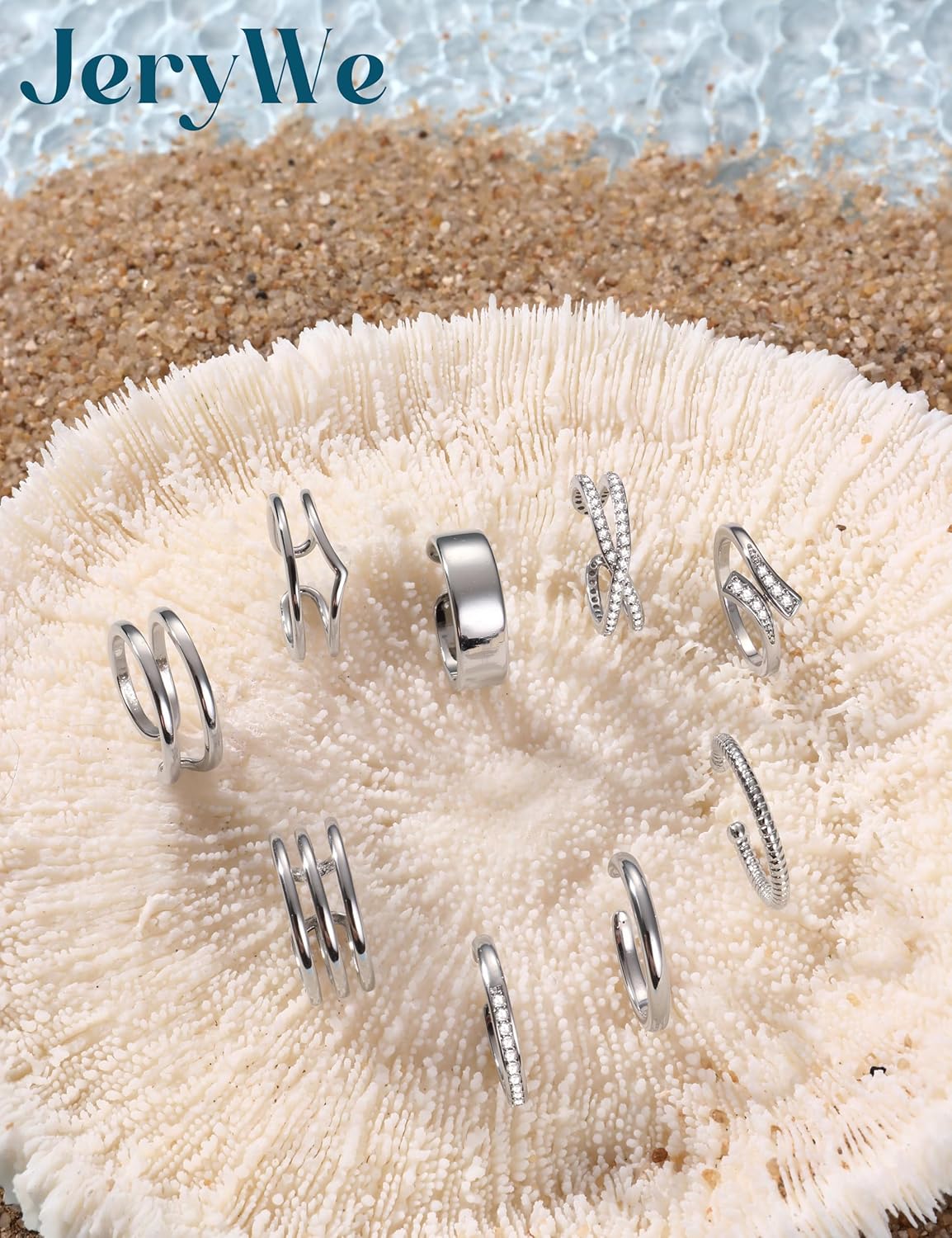 Manufacturer  JeryWe 9 Pcs Adjustable Toe Rings for Women Open Cuff Toe Rings Silver Golden Summer Beach Toe Rings Set CZ Tail Pinky Band Rings Beach Foot Jewelry Set   rings