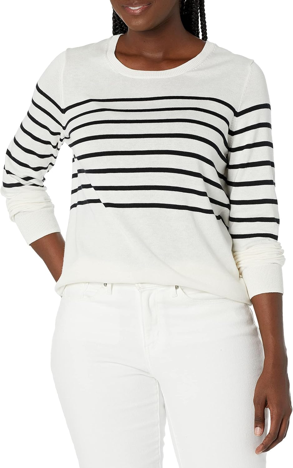 Manufacturer  Essentials Women's Long-Sleeve Lightweight Crewneck Sweater (Available in Plus Size)   sweaters