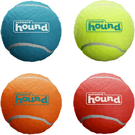 Manufacturer   Outward Hound Squeaker Ballz 4-Pack Tennis Ball Dog Toys with Squeaker, Interactive Fetch Play for Pets Under 50 lbs, Training Balls for Indoor & Outdoor Exercise, Medium, 2.5-inch    Dog toy