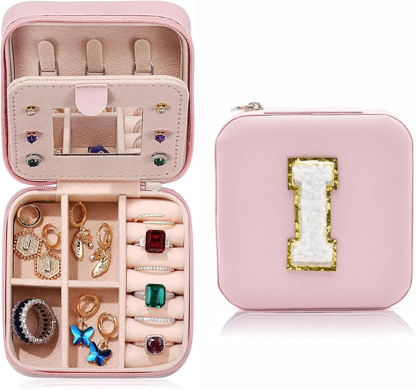Manufacturer  Mini Jewelry Travel Case, PU Leather Travel Jewelry Organizer Box, Small Portable Portable Jewellery Storage Holder for Womens Rings Earrings Necklaces Bracelets (Blue)   rings