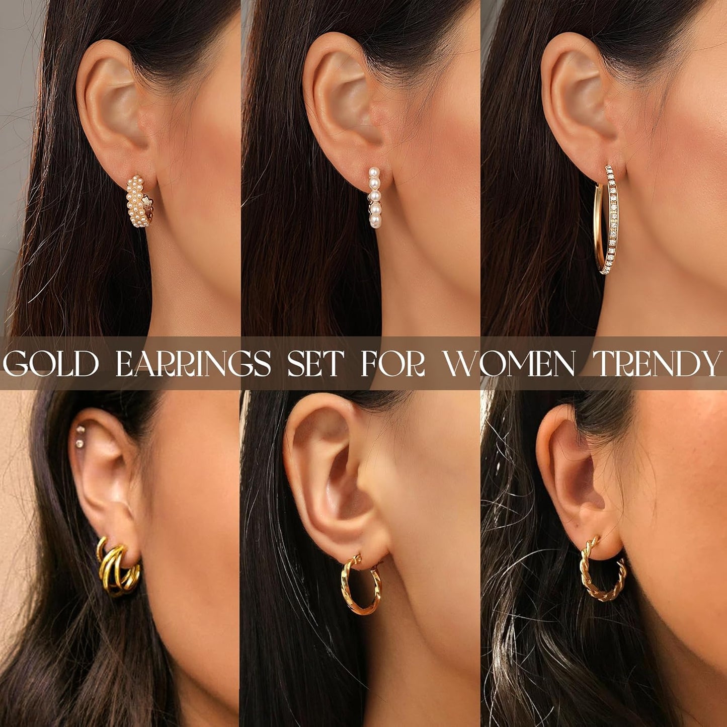 Manufacturer  36 Pairs Gold Hoop Earrings Set for Women Multipack, Hypoallergenic Chunky Chain Twisted Hoop Earrings Pack, Fashion Dangle Earrings Jewelry for Gift  earring