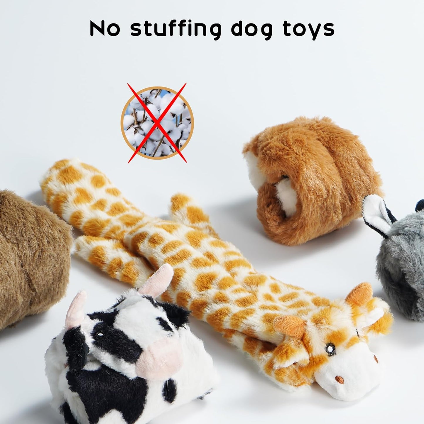 Manufacturer   Nocciola Dog Squeaky Toys, 5 PCS Crinkle Plush Dog Toys, No Stuffing Dog Toys for Small Medium Large Dogs, Stuffless Puppy Toys for Boredom    Dog toy
