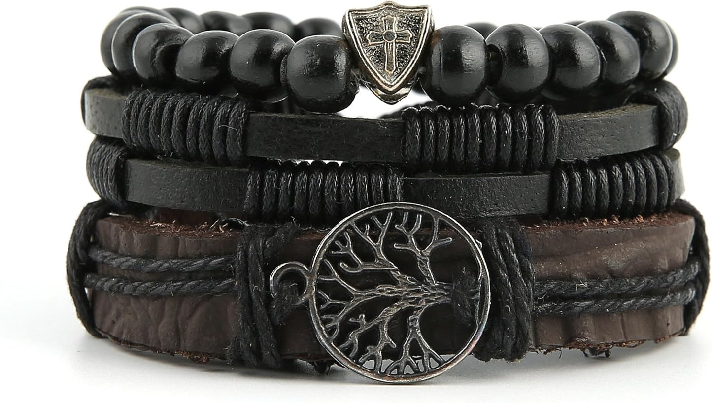 Manufacturer  HZMAN Genuine Leather Tree of life Bracelets Men Women, Tiger Eye Natural Stone Lava Rock Beads Ethnic Tribal Elastic Bracelets Wristbands  bracelets