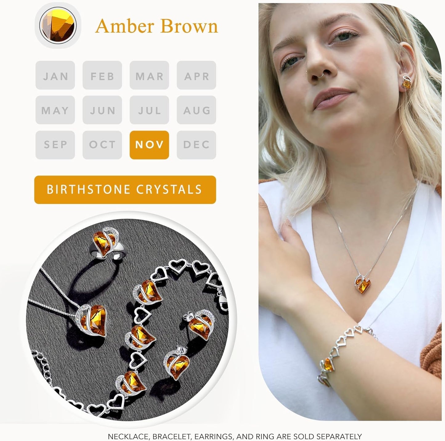 Manufacturer  Earrings for Women, Mothers Day Gift for Mom, Heart Birthstone Crystal Stud Earring, Silver Plated Birthday Jewelry  earring