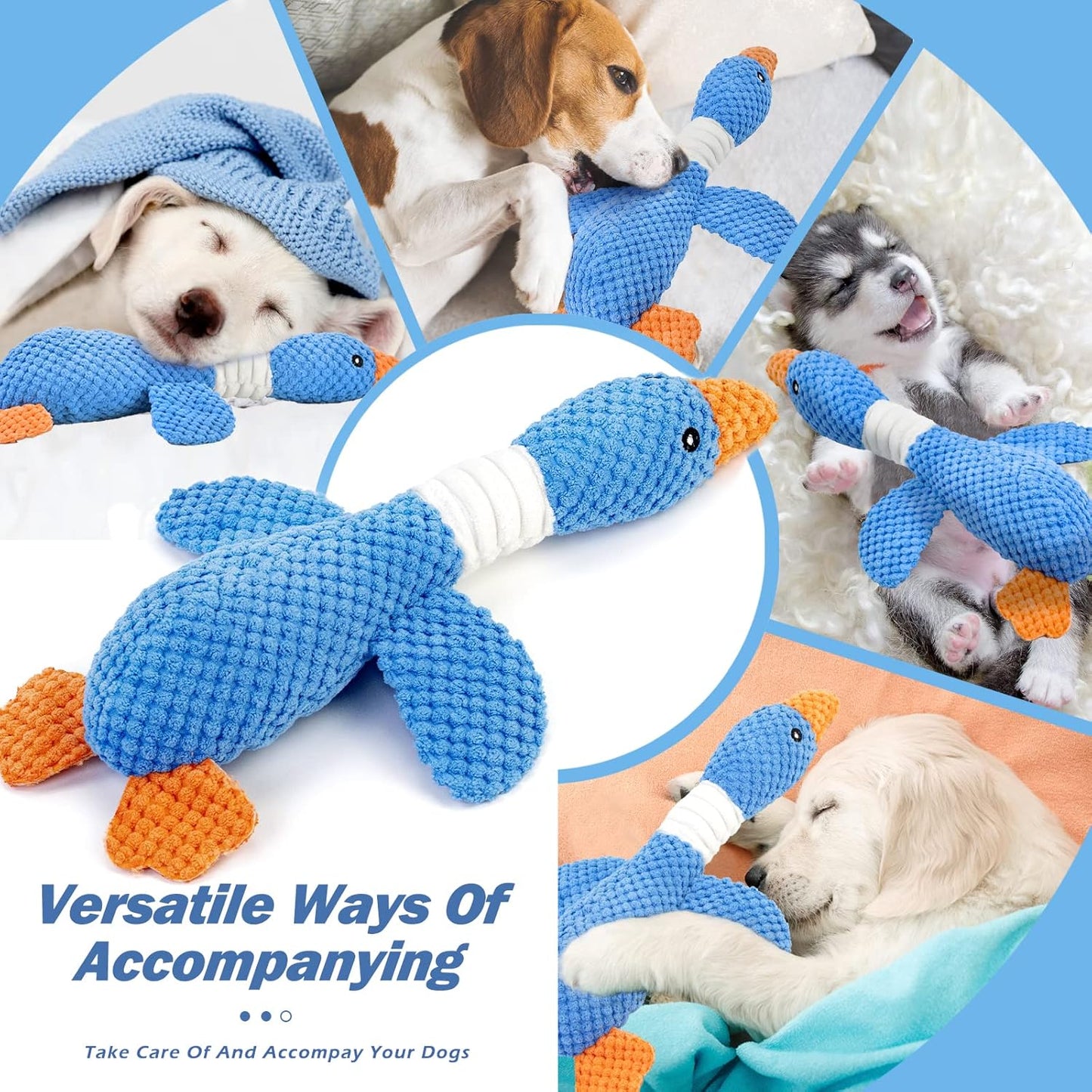 Manufacturer   Vitscan Upgraded Goose Indestructible Dog Toys for Aggressive Chewers Small Medium Large Breed, Crinkle Squeaky Plush Dog Puppy Chew Toys for Teething, Duck Puppy Toys    Dog toy
