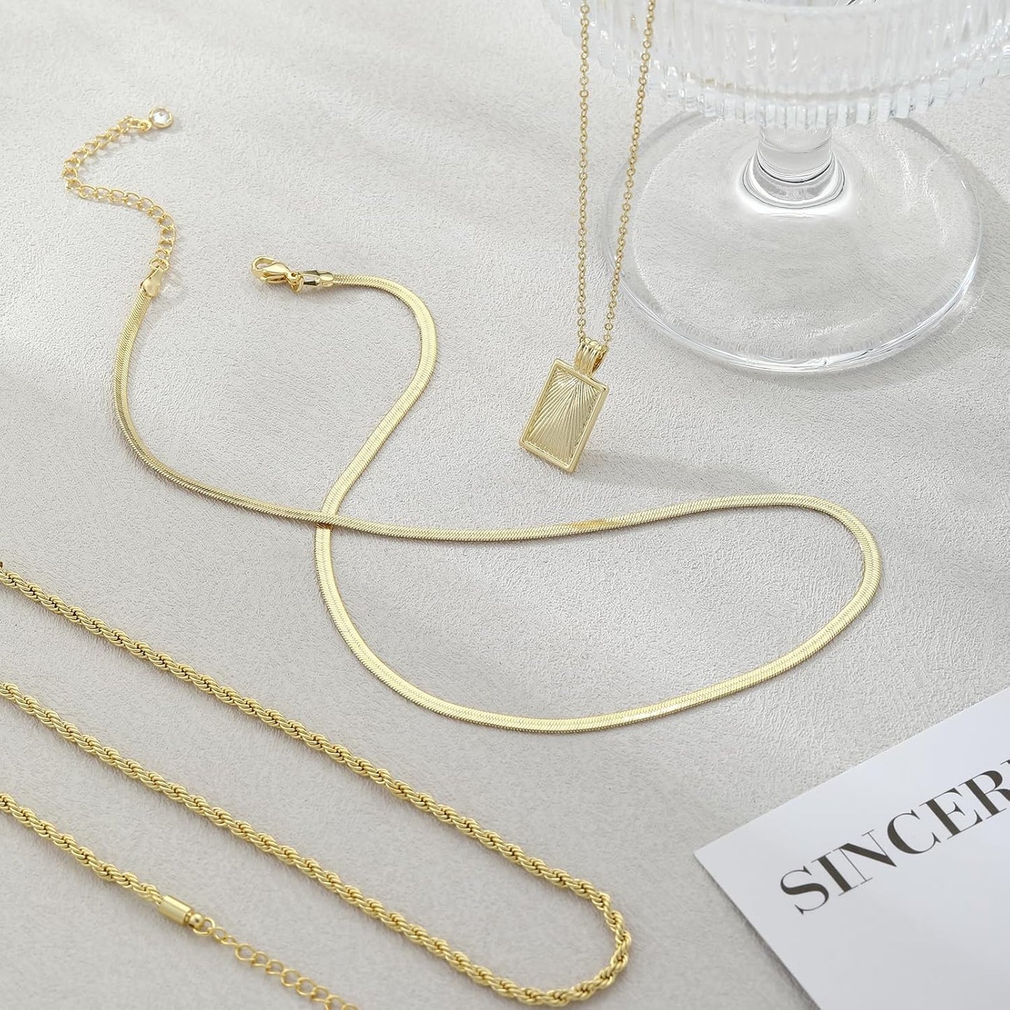 Manufacturer  Layered Gold Silver Necklaces for Women, Stackable Stack 14K Real Gold Plated Silver Chain Necklace Diamond Circle CZ Layering Pendant Necklaces Trendy Gold Jewelry Set Gifts  Necklace