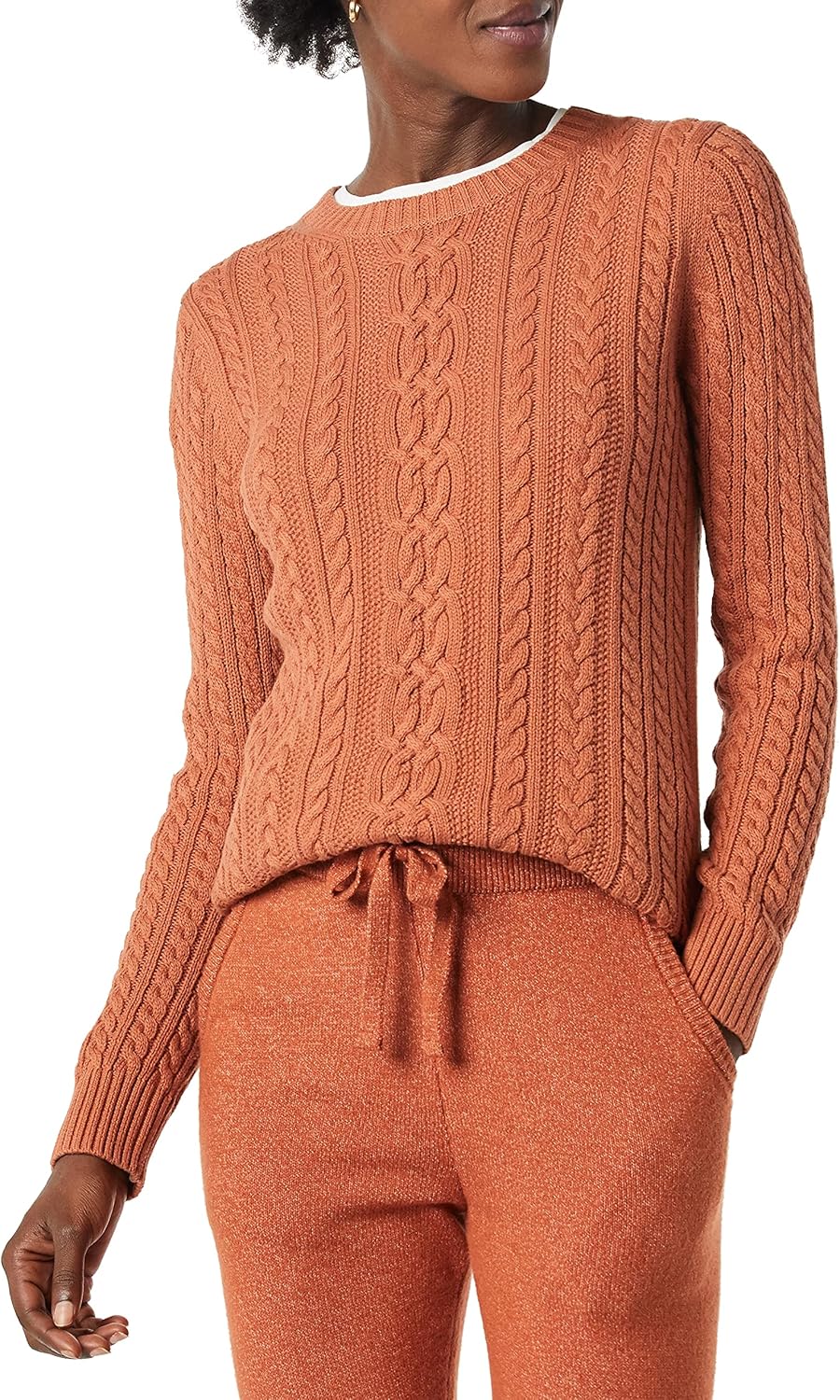 Manufacturer  Amazon Essentials Women's Soft Fisherman Cable Long-Sleeve Crewneck Sweater (Available in Plus Size)   sweaters