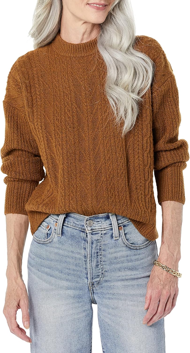 Manufacturer  Amazon Essentials Women's Soft-Touch Modern Cable Crewneck Sweater (Available in Plus Size)   sweaters