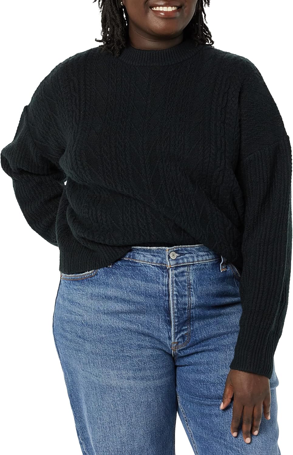 Manufacturer  Amazon Essentials Women's Soft-Touch Modern Cable Crewneck Sweater (Available in Plus Size)   sweaters