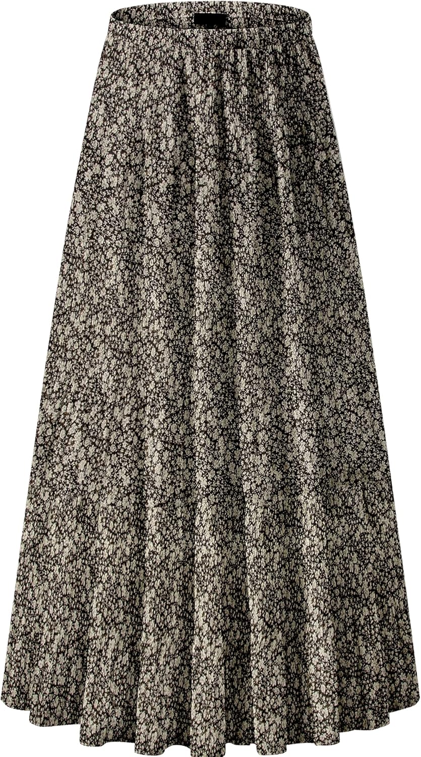 Manufacturer  NASHALYLY Women's Chiffon Elastic High Waist Pleated A-Line Flared Maxi Skirts