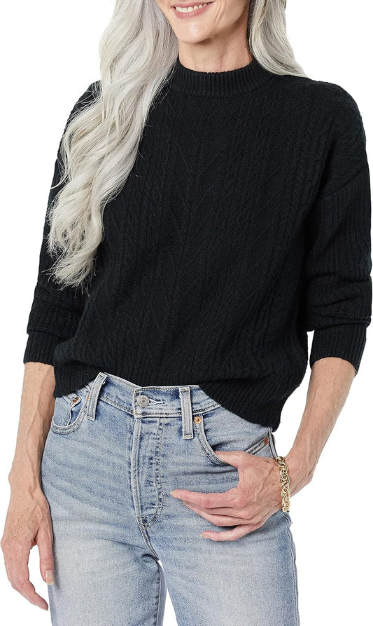 Manufacturer  Amazon Essentials Women's Soft-Touch Modern Cable Crewneck Sweater (Available in Plus Size)   sweaters