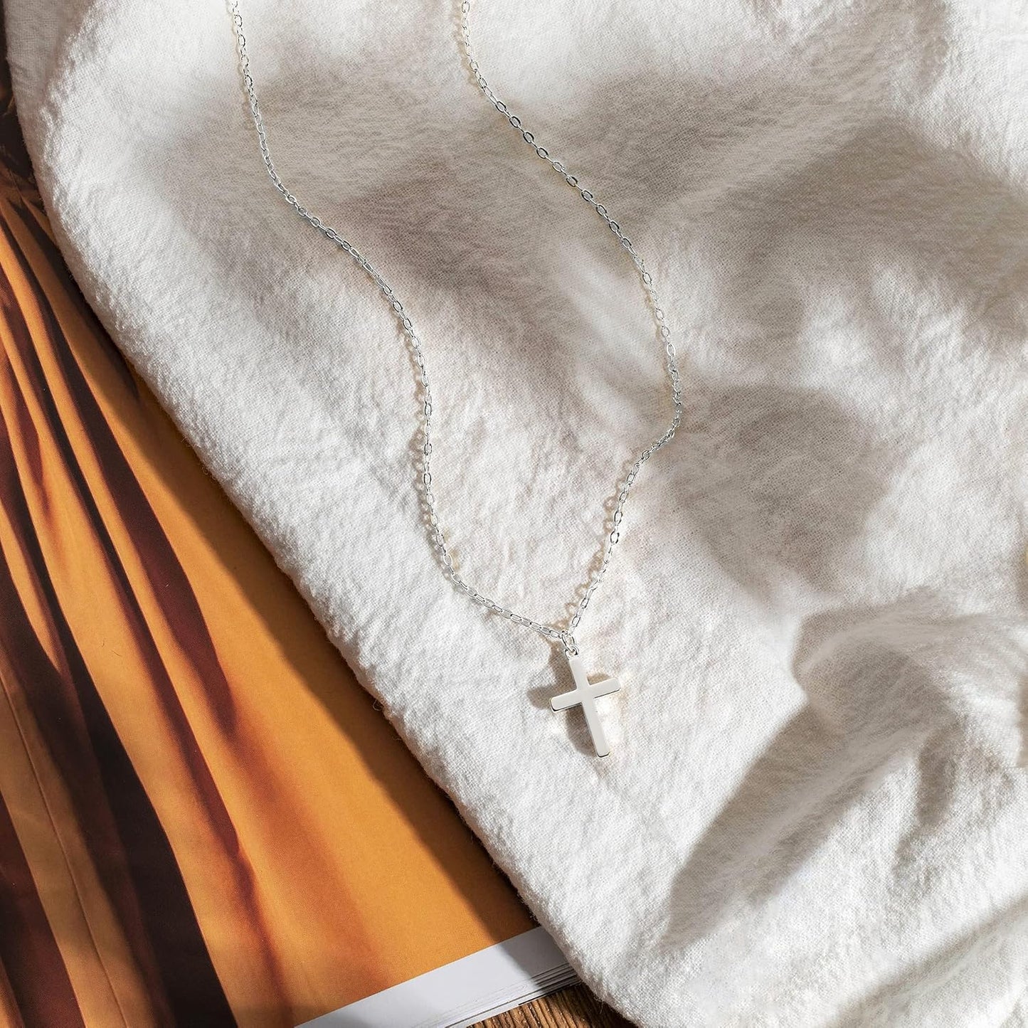 Manufacturer  Moodear Cross Necklace for Women - Dainty 925 Sterling Silver/Gold Plated Layered Cross Pendant Simple Small Necklaces for Women Trendy Jewelry Gifts  Necklace