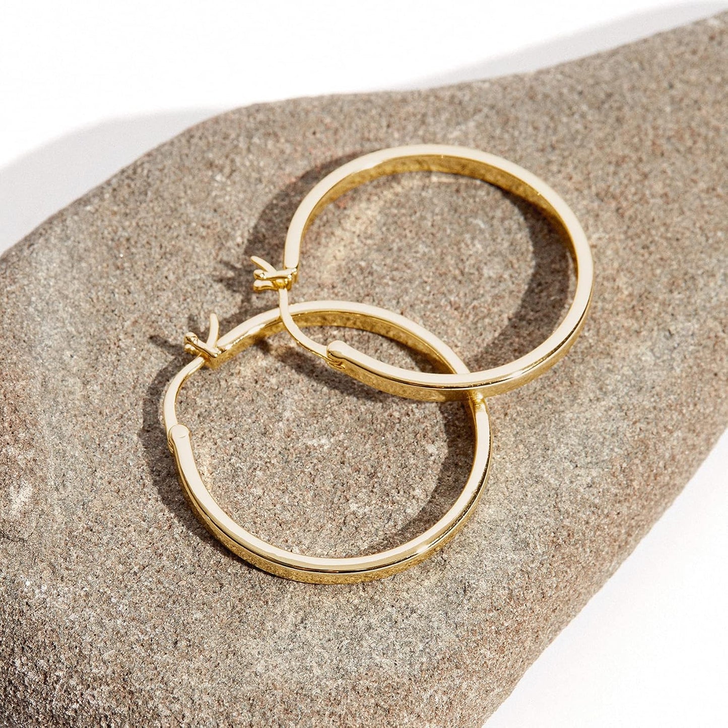 Manufacturer  PAVOI 14K Gold Plated 925 Sterling Silver Post Lightweight Hoops | 20mm - 30mm Earring | Gold Hoop Earrings for Women  earring