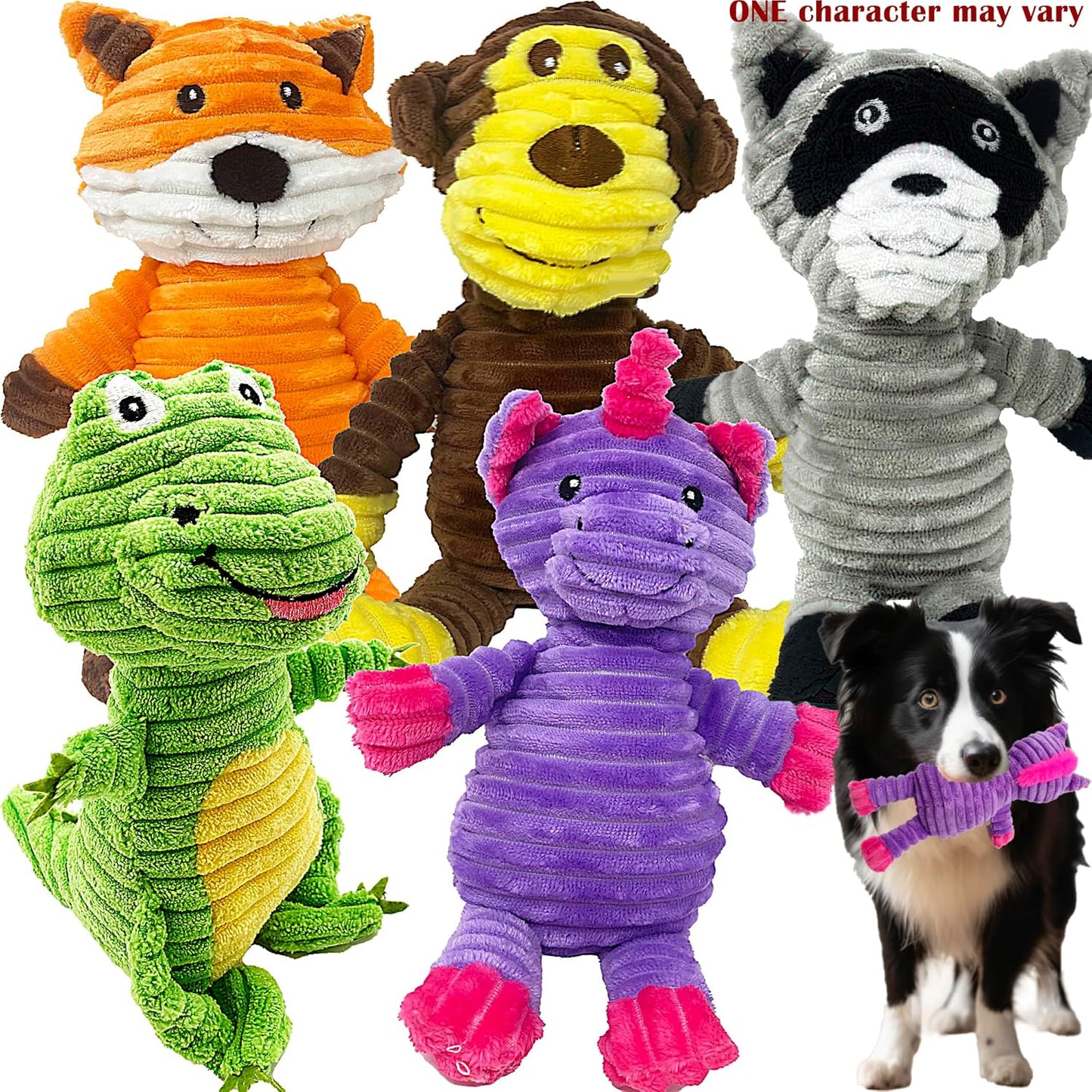 Manufacturer   Jalousie Plush Toys Assortment Value Bundle Puppy Pet Mutt Squeak Toy for Medium Large Dogs (5 Pack Corduroy)    Dog toy