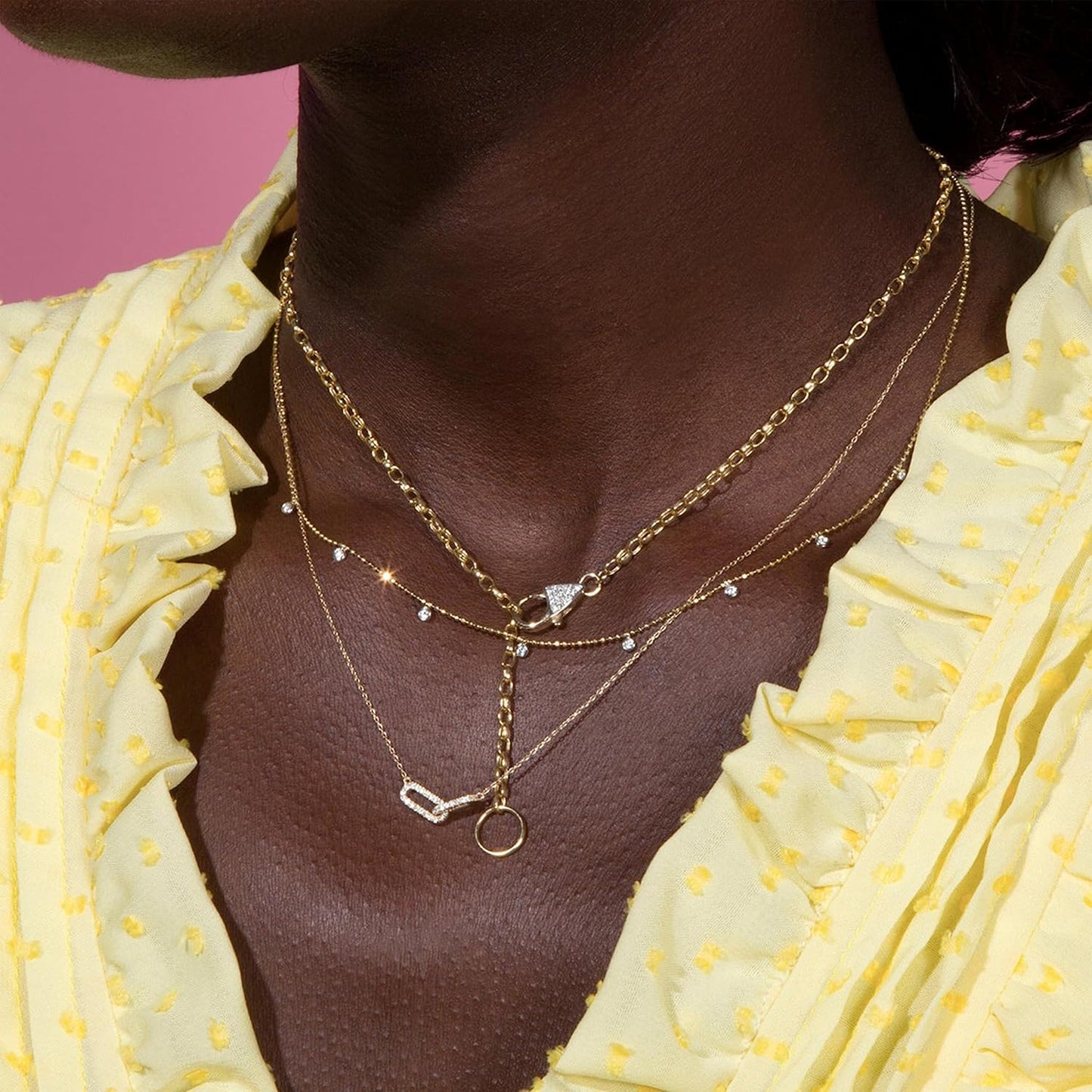 Manufacturer  Freekiss Gold Pendant Necklace for Women, Dainty Diamond Necklaces for Women Simple 14K Gold Plated Paperclip Choker Necklaces Cute Minimalist Open Oval Necklaces Gold Jewelry for Women Gifts  Necklace