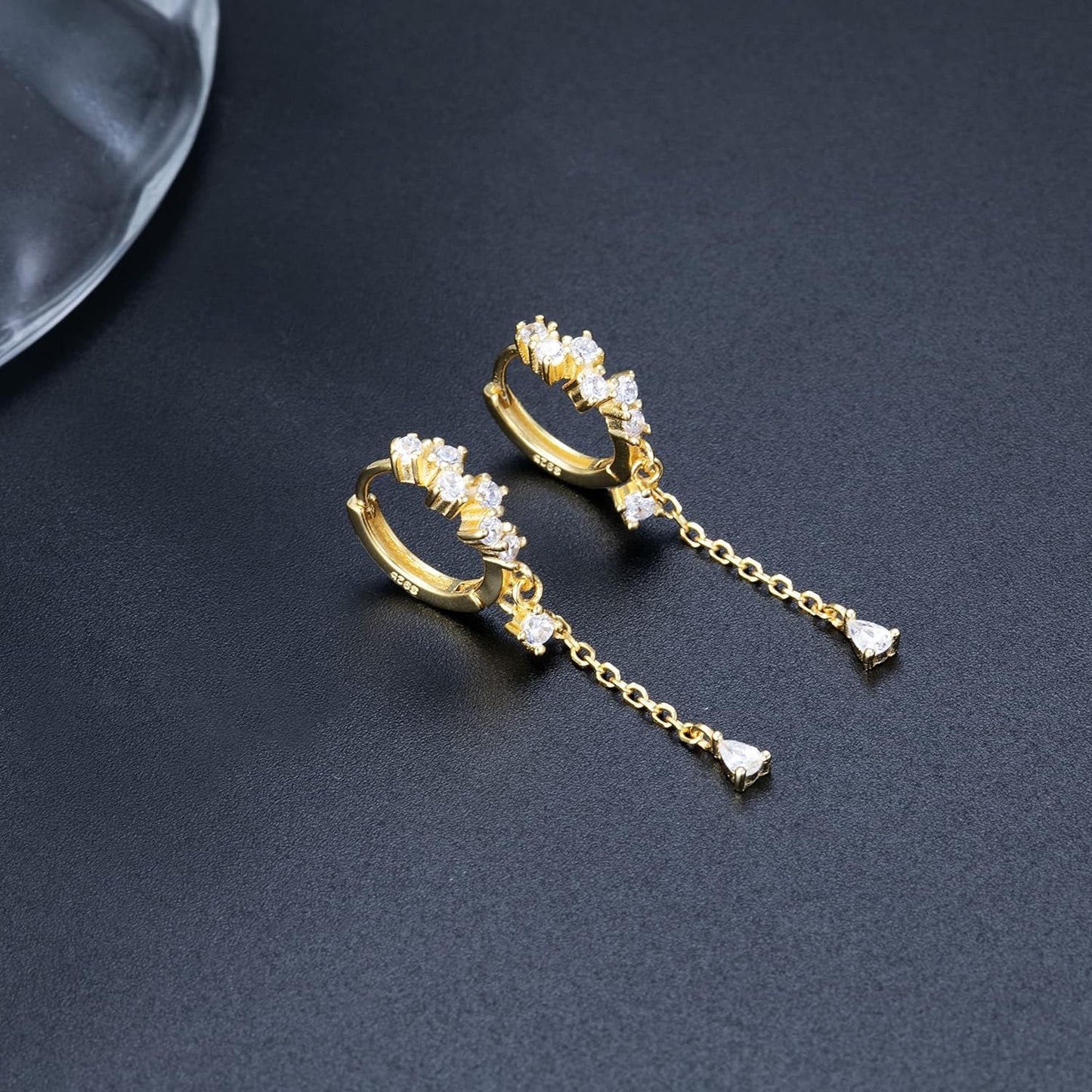 Manufacturer  SLUYNZ 925 Sterling Silver CZ Hoop Earrings Dangle for Women Teen Girls Teardrop Huggie Earrings Drop Water Droplets Dangle Earrings Drop  earring