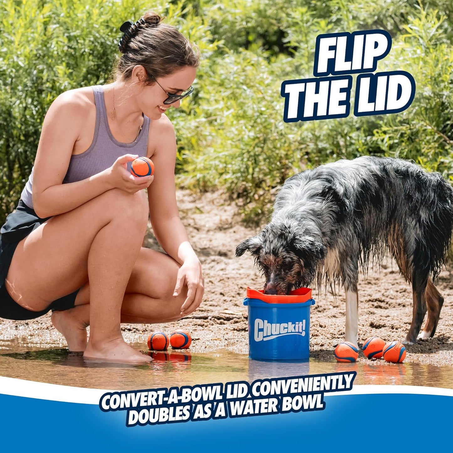 Manufacturer   Chuckit! Ultra Ball Dog Toy with Chuckit! Cleaning Bucket Bundle, Bouncy Fetch Pet Toys For Dogs 20-60 lbs, Interactive Dog Toys, Durable Rubber, Size Medium, 2.5-inch Diameter, 8-Pack of Balls    Dog toy