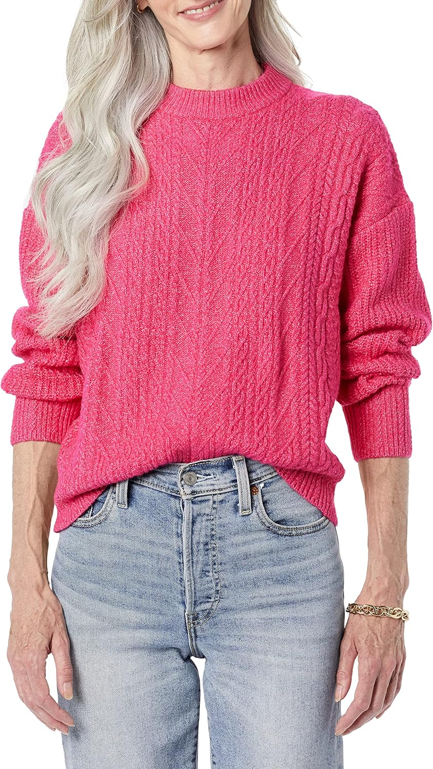 Manufacturer  Amazon Essentials Women's Soft-Touch Modern Cable Crewneck Sweater (Available in Plus Size)   sweaters